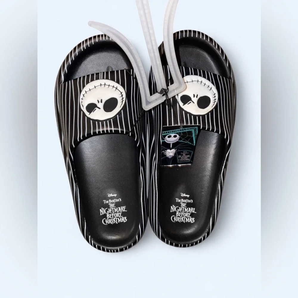 🎃 Disney Nightmare Before Christmas Men’s Slides Jack Skellington NWT Size 11